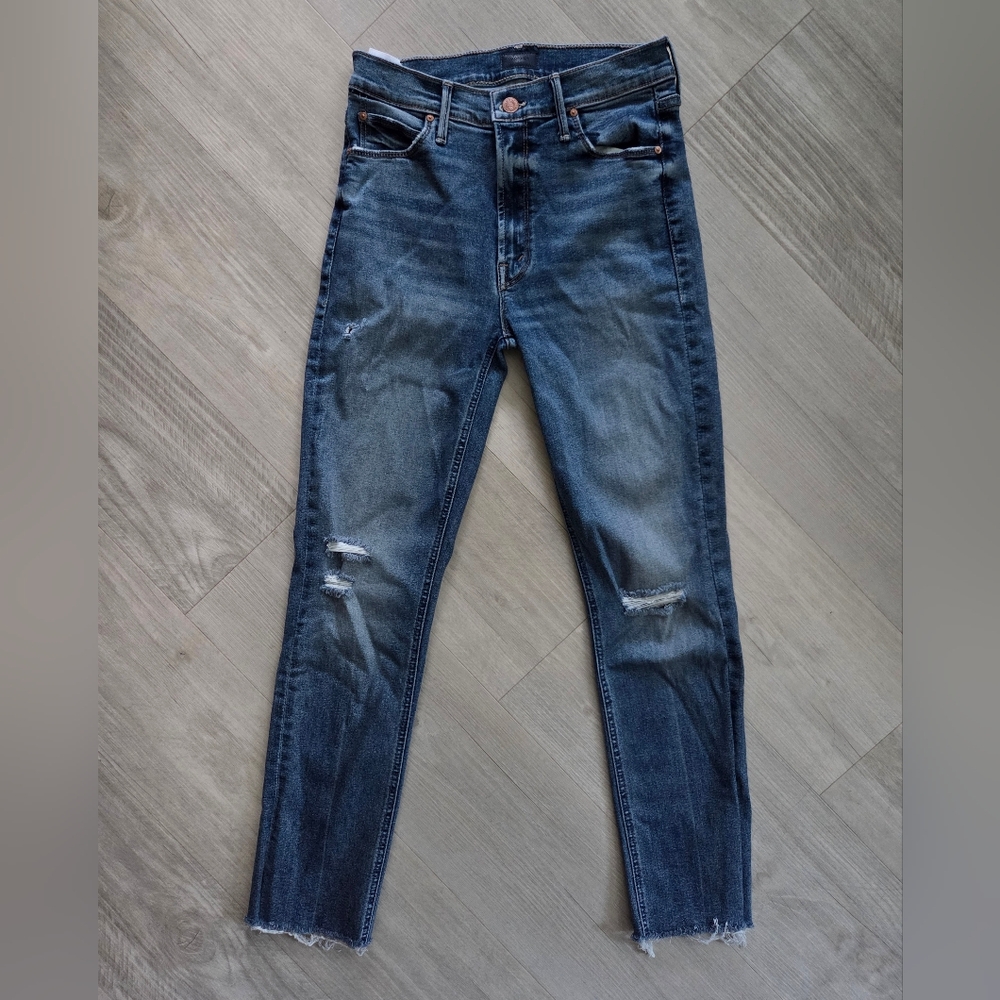 MOTHER The Mid-Rise Dazzler Ankle Fray Jeans Womens - Picture 3 of 14